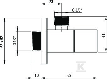 Zawór kątowy z głowicą ceramiczną 1/2" - VFA_B62S